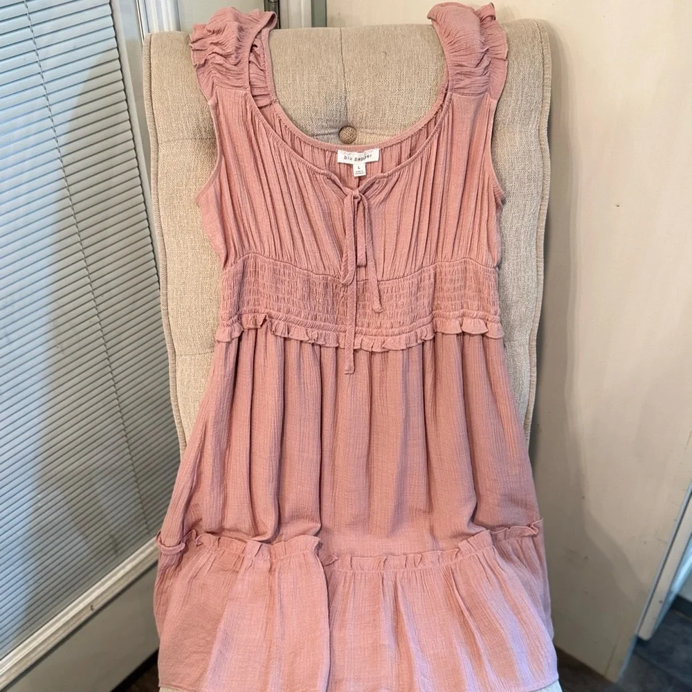 Pink Ruffled Mini Dress - Picture 3 of 5